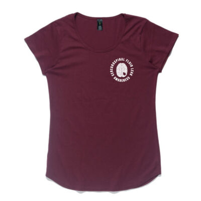 CSF Leak Awareness /// Brain Minus Droplet Graphic - White Graphics Front, Back & Shoulder. Thumbnail